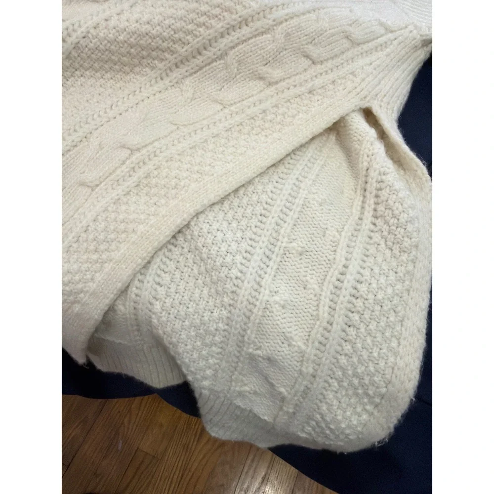 Banana Republic Cream Cable Knit Turtleneck Sweater XS Women‎ Merino Wool Alpaca